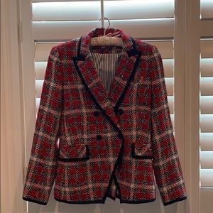 Red and black veronica beard blazer